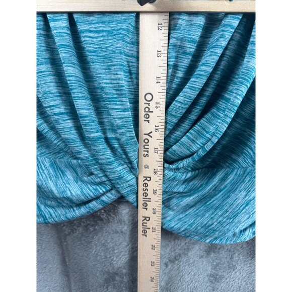 Xersion Womens Quick-Dri Blue Heathered Twist Front Long Sleeve Top L - Picture 4 of 9